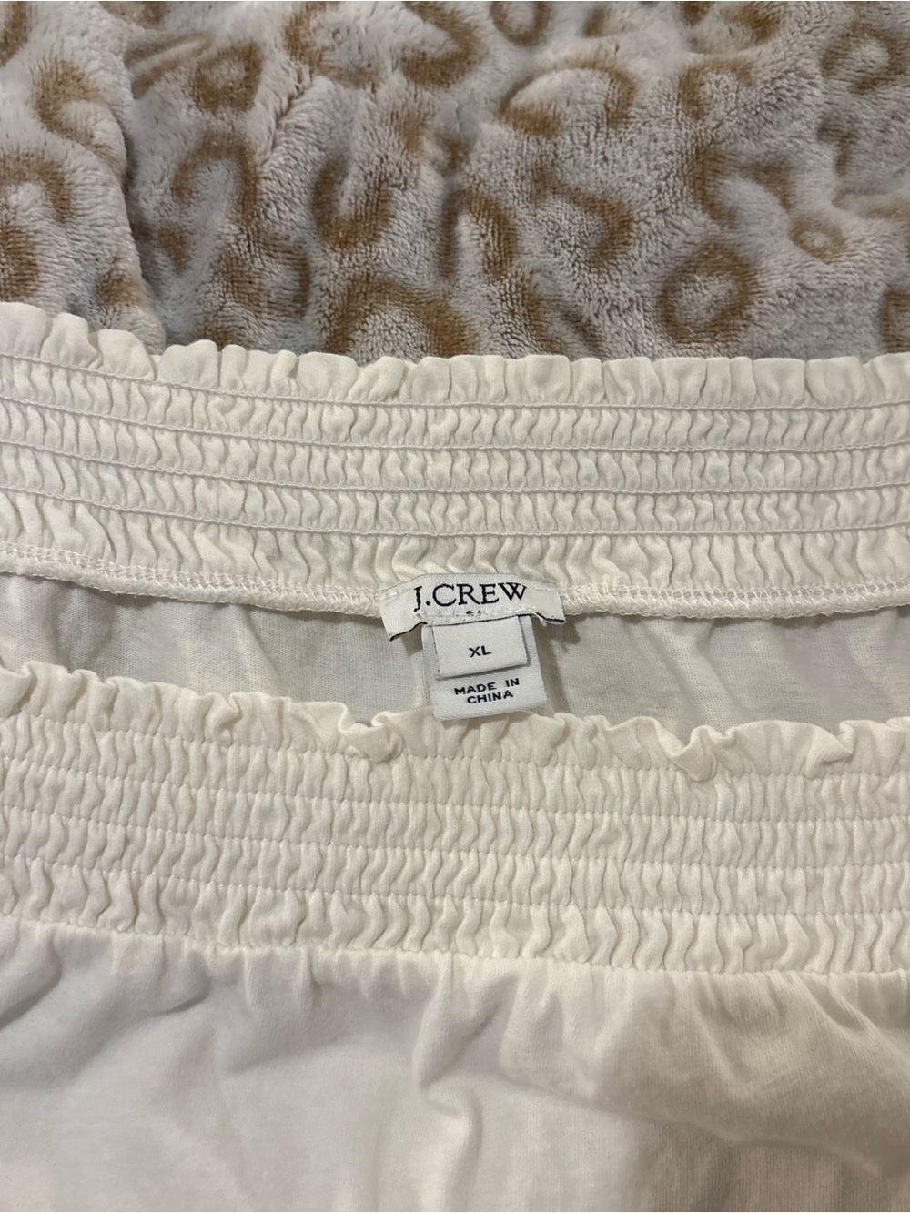 J. Crew Cream Smocked Square-Neck Top - Picture 2 of 4